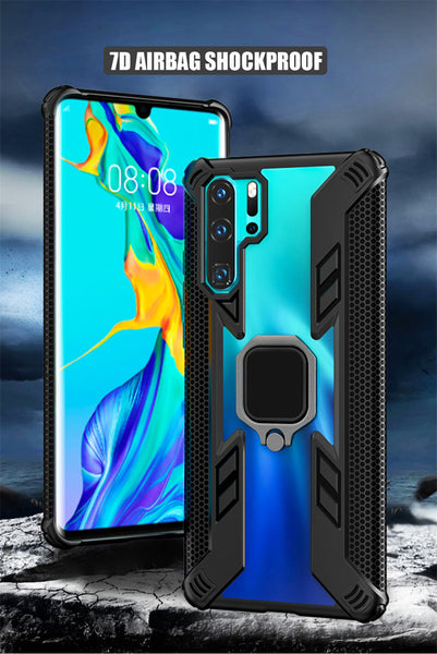 Transparent Armor Case  with Car Ring Holder  For Huawei