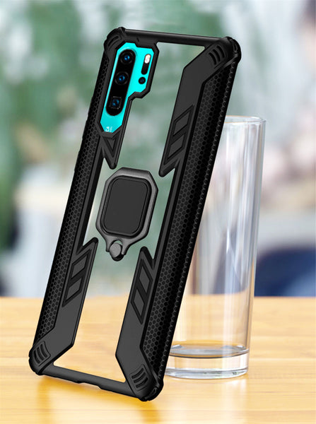 Transparent Armor Case  with Car Ring Holder  For Huawei
