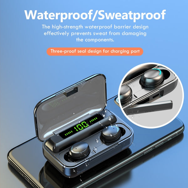 Wireless Earphones 2200mAh Charging Box With Microphone Sport Waterproof Headsets Earbuds