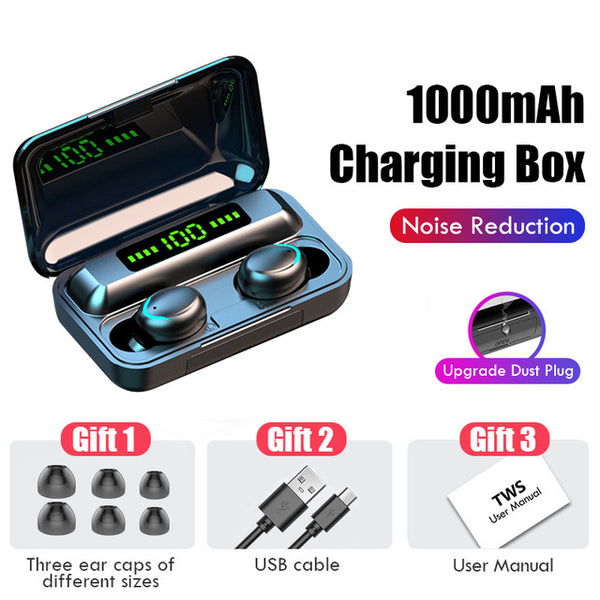 Wireless Earphones 2200mAh Charging Box With Microphone Sport Waterproof Headsets Earbuds