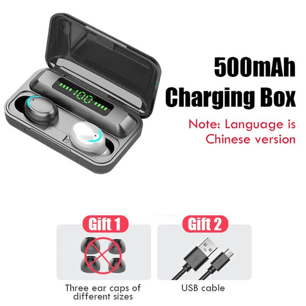 Wireless Earphones 2200mAh Charging Box With Microphone Sport Waterproof Headsets Earbuds