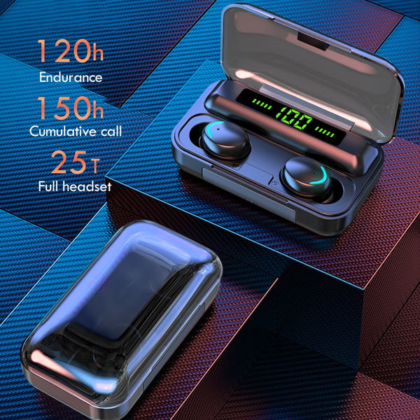 Wireless Earphones 2200mAh Charging Box With Microphone Sport Waterproof Headsets Earbuds
