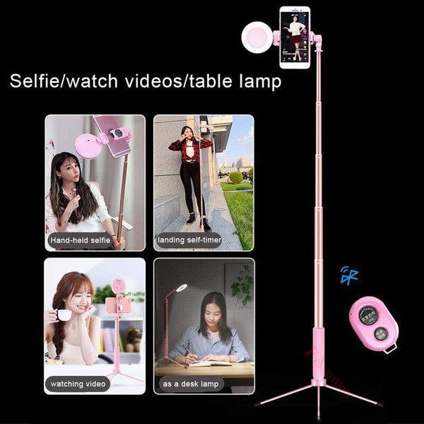 Wireless Bluetooth Selfie Stick with Ring Light & Remote Control