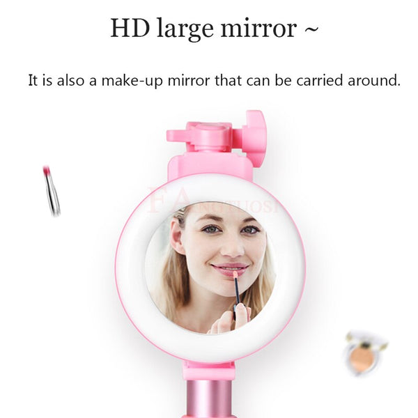Wireless Bluetooth Selfie Stick with Ring Light & Remote Control