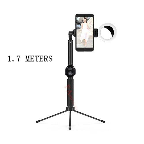 Wireless Bluetooth Selfie Stick with Ring Light & Remote Control