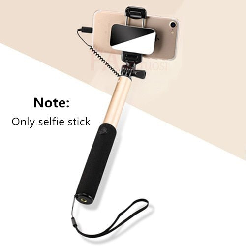 Handheld Tripod Wired Mini Selfie Stick Monopod for iPhone, Samsung, Huawei & Xiaomi