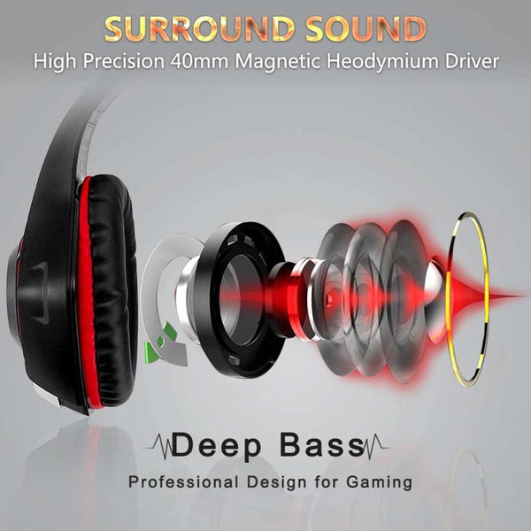 Stereo Gaming Headset Casque Deep Bass Stereo Game Headphone with Mic