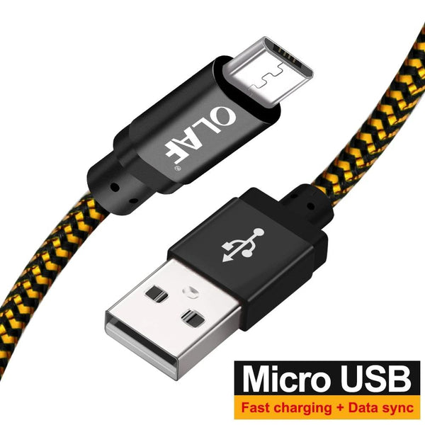 Micro USB Cable 1m 2m 3m Fast Charging Nylon USB Sync Data Mobile Phone