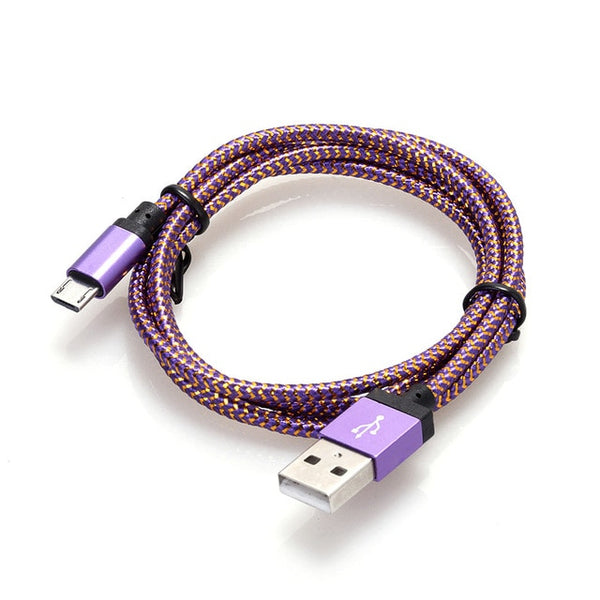 Micro USB Cable 1m 2m 3m Fast Charging Nylon USB Sync Data Mobile Phone