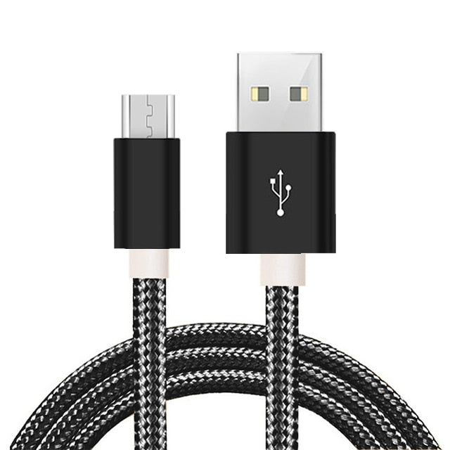 Micro USB Cable, Nylon Fast Charging Data Sync Cable for Samsung, Huawei & Xiaomi