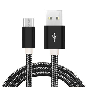 Micro USB Cable, Nylon Fast Charging Data Sync Cable for Samsung, Huawei & Xiaomi