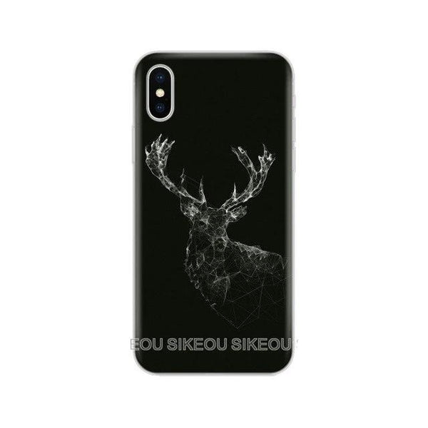 Silicone Cover Phone Case Minimalist animal deer For Iphone