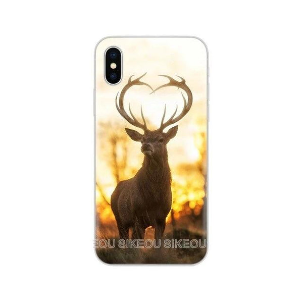 Silicone Cover Phone Case Minimalist animal deer For Iphone