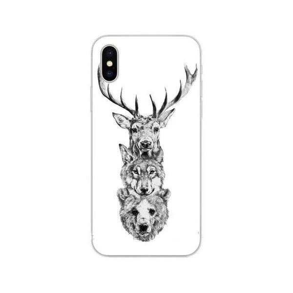 Silicone Cover Phone Case Minimalist animal deer For Iphone