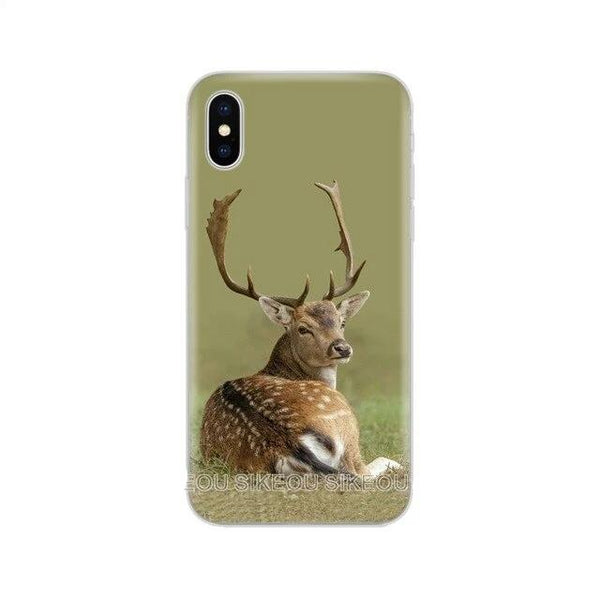 Silicone Cover Phone Case Minimalist animal deer For Iphone
