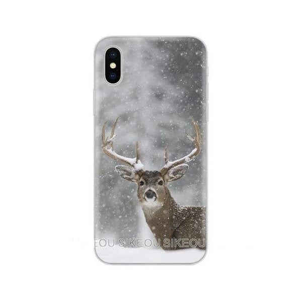 Silicone Cover Phone Case Minimalist animal deer For Iphone