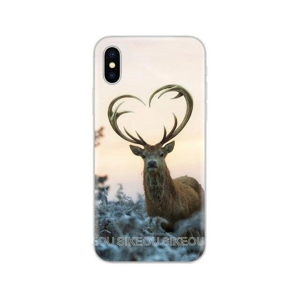 Silicone Cover Phone Case Minimalist animal deer For Iphone