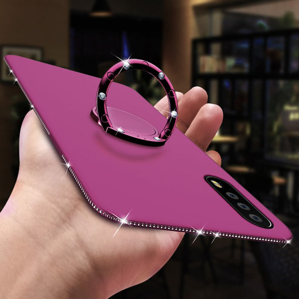 3D Diamond Phone Case with Ring Holder TPU Cover
