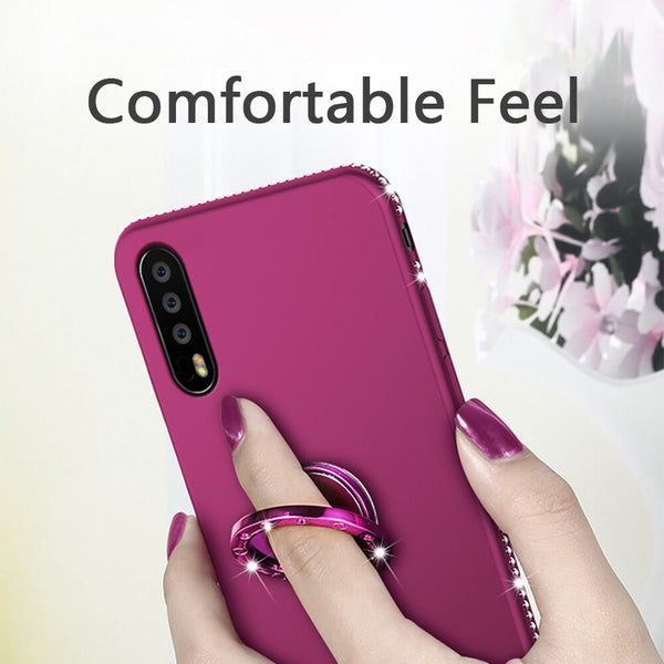 3D Diamond Phone Case with Ring Holder TPU Cover