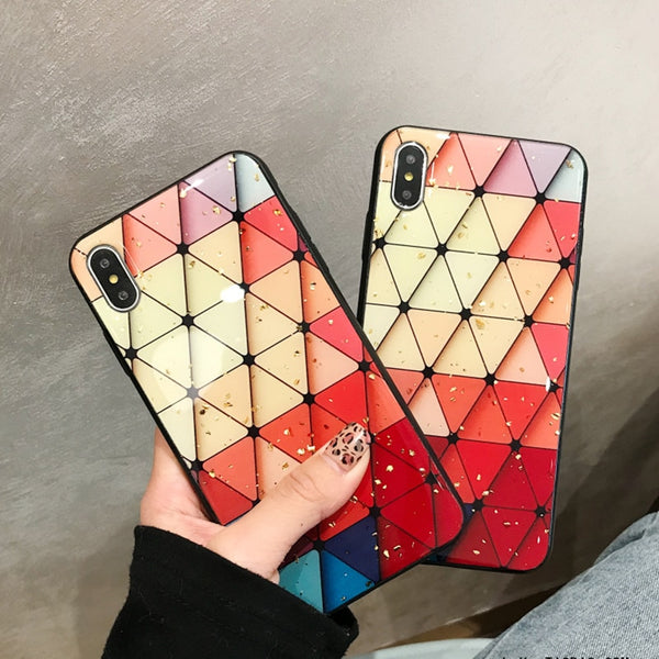 Multi-Color Grid Phone Case For Samsung