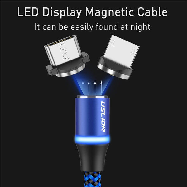 LED Magnetic USB Cable For Samsung Xiaomi For iPhone