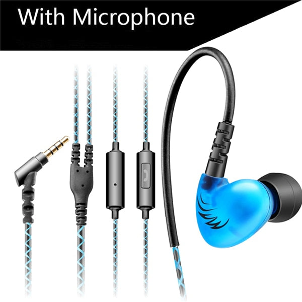 BASS Sport Earbuds Stereo In Ear Running Earphones HiFi Earbud
