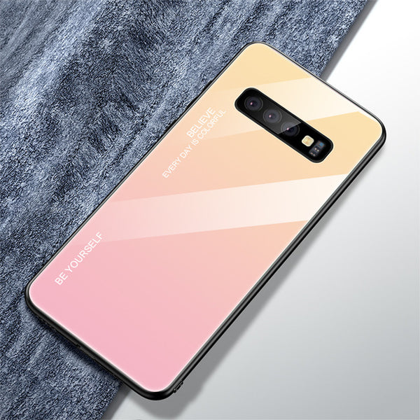 Color Case  For Samsung Tempered Glass Cover