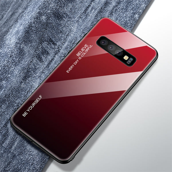 Color Case  For Samsung Tempered Glass Cover