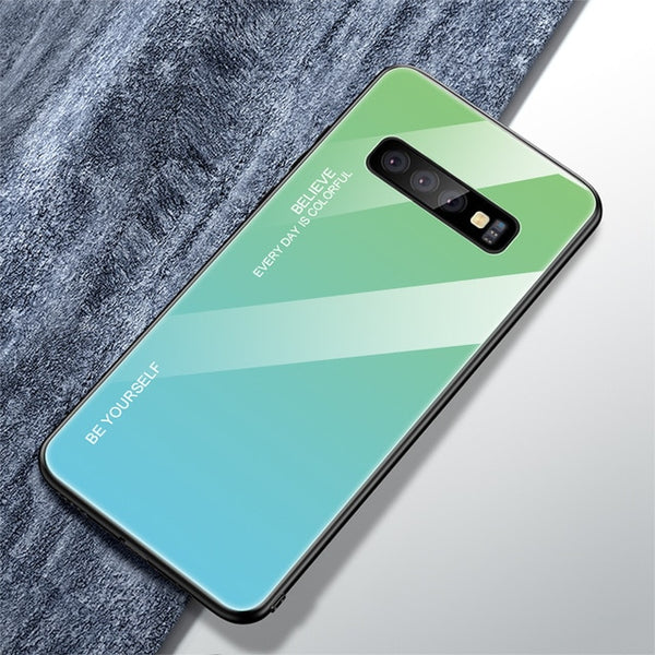 Color Case  For Samsung Tempered Glass Cover