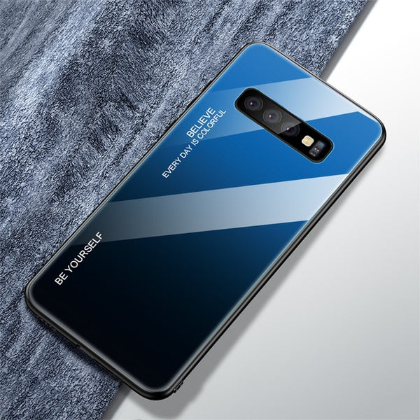 Color Case  For Samsung Tempered Glass Cover