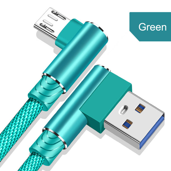 Micro USB Cable 90 Degree 2.4A Fast Charging for Huawei & Xiaomi
