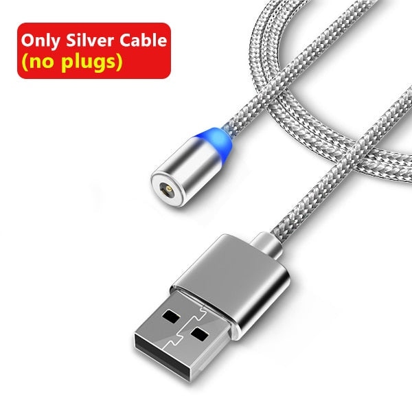 3 in 1 Fast Magnet Charge Cable LED Lighting 8 Pin Micro