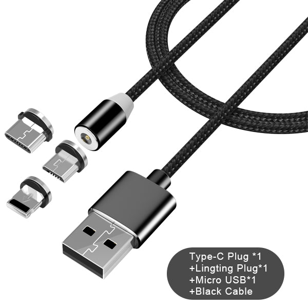 3 in 1 Fast Magnet Charge Cable LED Lighting 8 Pin Micro