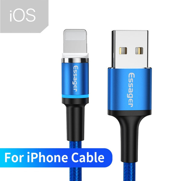 Magnetic Micro USB Cable Fast Charging For iPhone & Samsung