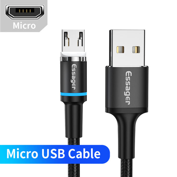Magnetic Micro USB Cable Fast Charging For iPhone & Samsung