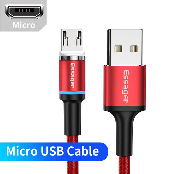 Magnetic Micro USB Cable Fast Charging For iPhone & Samsung